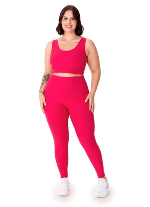 Malwee - Calça Legging Plus em Malha Eco Active Rosa - MALWEE