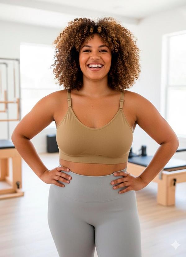 Dukali - Top sem Costura Plus Size com Bojo Bege
