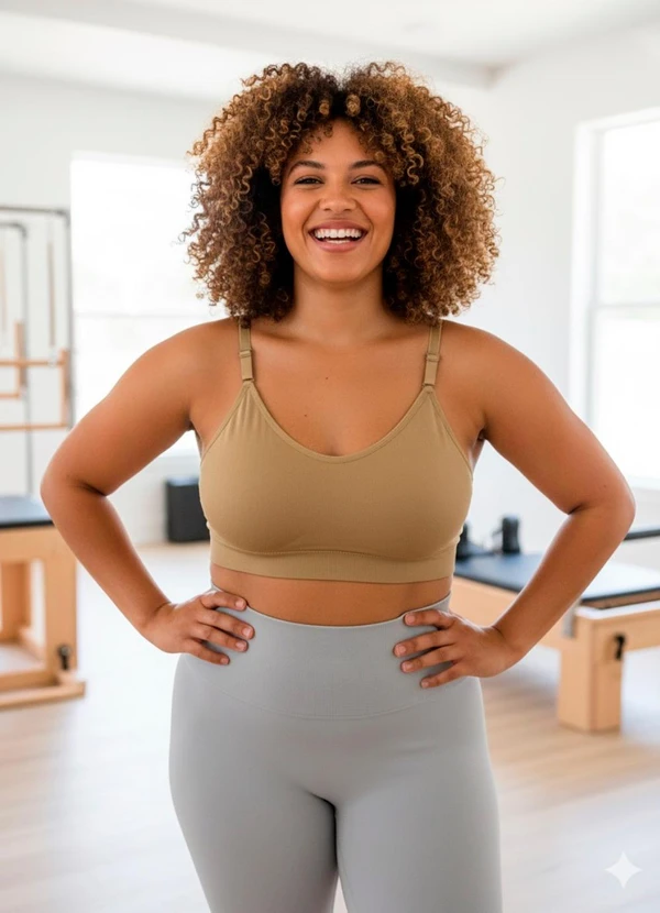Dukali - Top sem Costura Plus Size com Bojo Bege