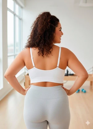 Dukali - Top sem Costura Plus Size com Bojo Branco - DUKALI