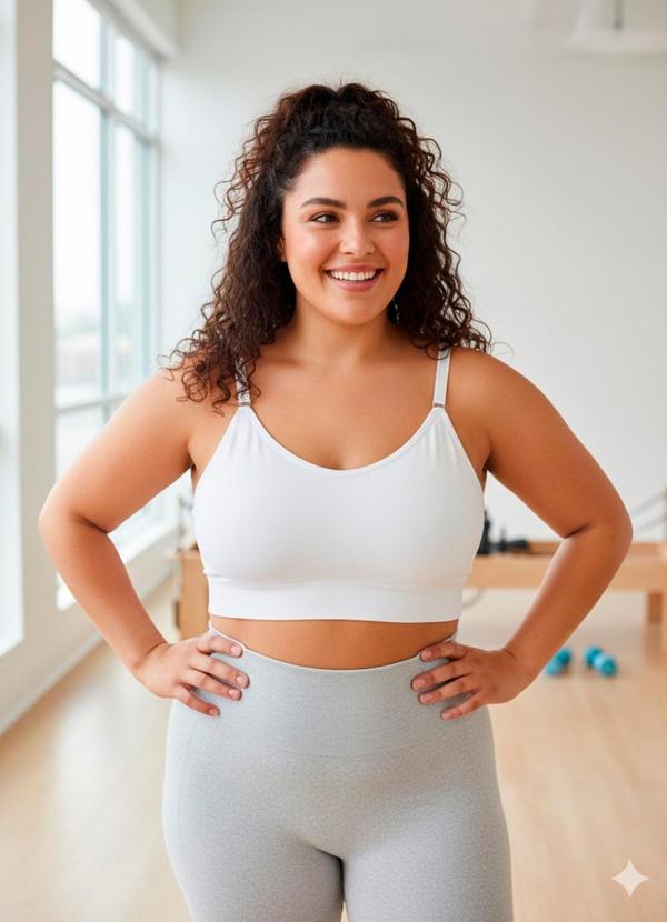 Dukali - Top sem Costura Plus Size com Bojo Branco