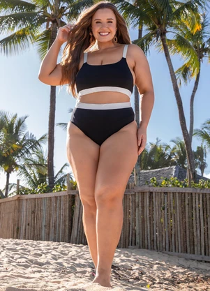 Marguerite - Top Biquíni Preto em Poliflex - MARGUERITE