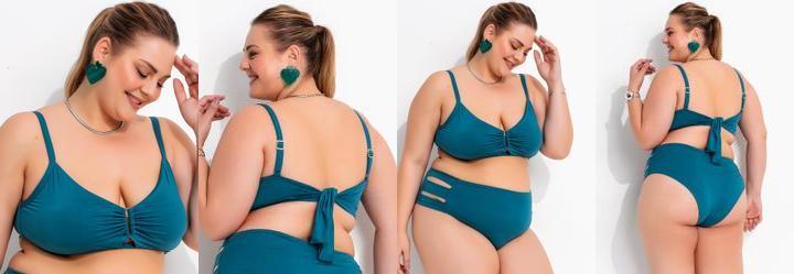 Busto Biquni Verde Escuro em Malha Fria