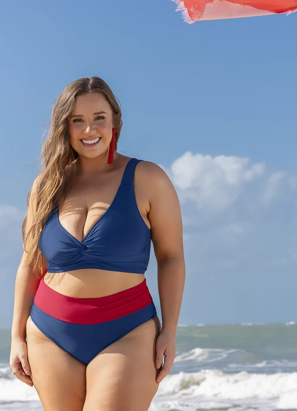 Marguerite - Calcinha Biquíni Azul em Poliamida 8