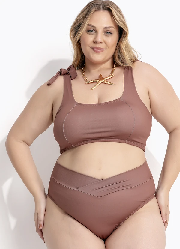 Marguerite - Calcinha Biquíni Marrom em Suplex 5