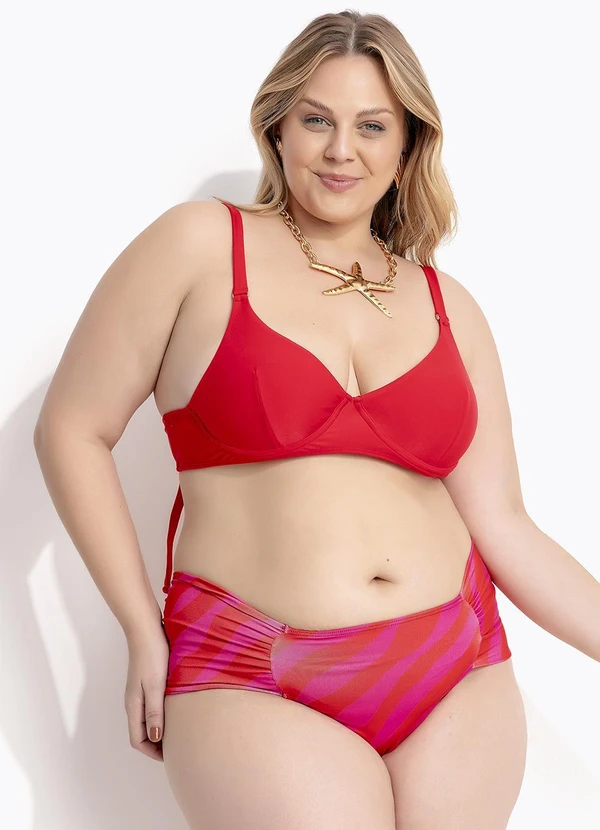 Marguerite - Calcinha Biquíni Vermelho Laterais Largas 7