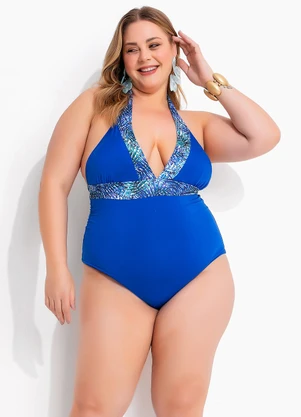 Marguerite - Maiô Folhagem Geométrica em Malha Fria - MARGUERITE