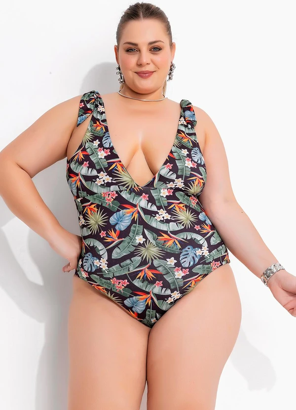 Marguerite - Maiô Folhagem Tropical em Malha Fria 3