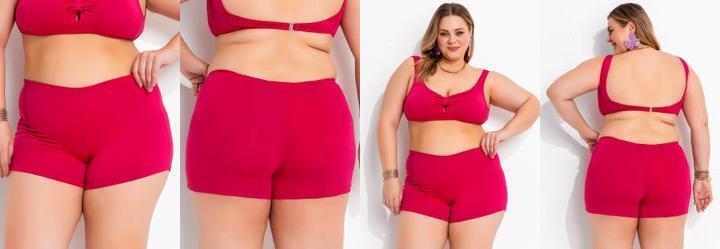 Short Biquni Pink em Malha Fria