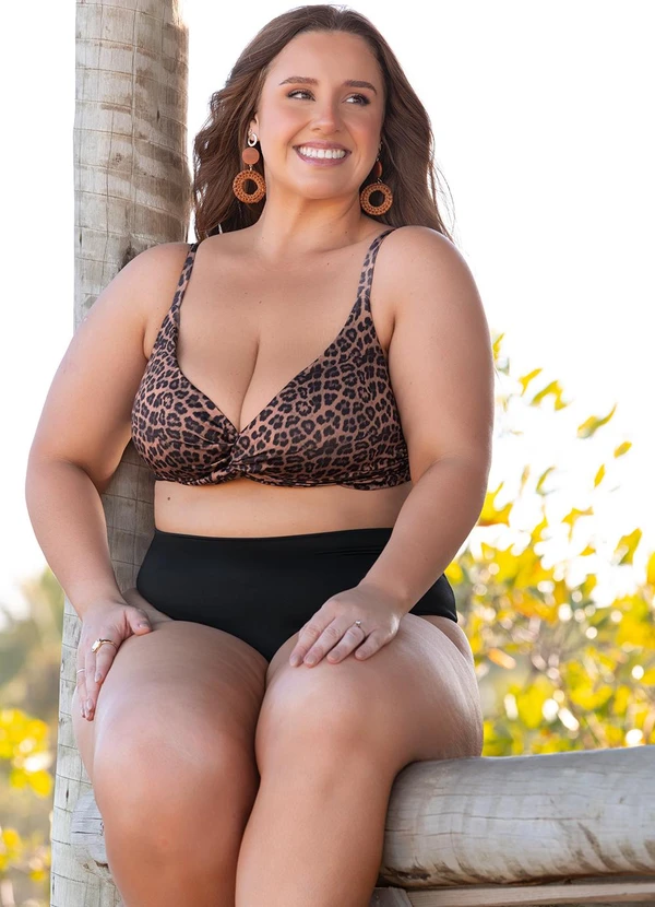 Marguerite - Top Biquíni Onça em Malha Fria 5