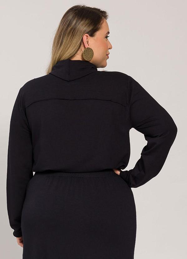 Lisamour - Blusa Gola Alta de Manga Longa Preta 2