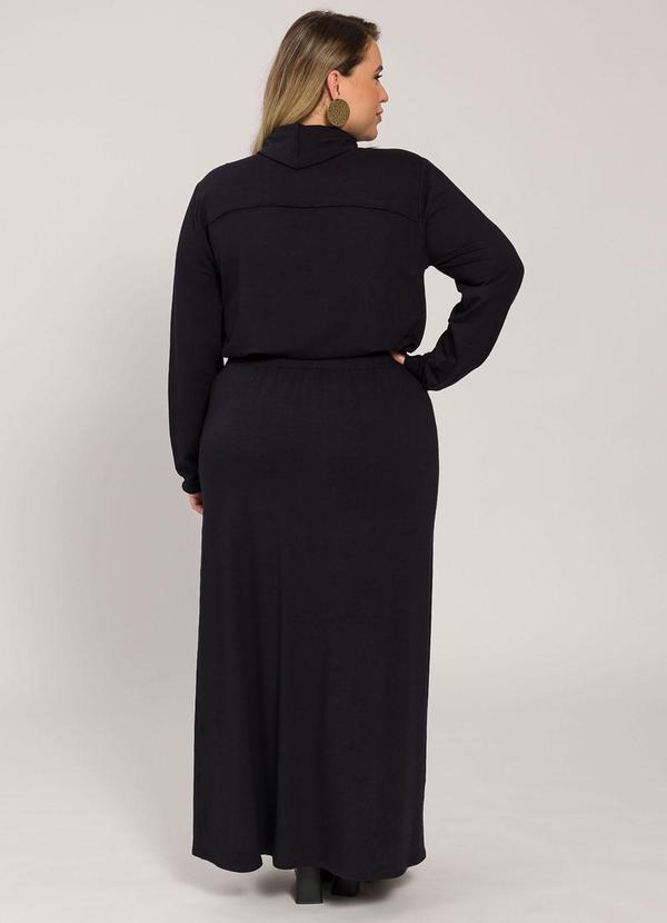 Lisamour - Blusa Gola Alta de Manga Longa Preta 4