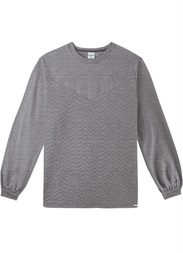 Malwee Plus - Blusão Cinza Escuro em Moletom Matelassê 2