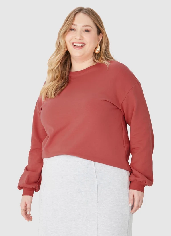 Malwee - Blusão em Moletom Feminino Plus Laranja 2