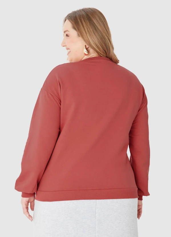 Malwee - Blusão em Moletom Feminino Plus Laranja 3