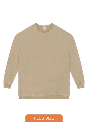 Malwee - Blusão em Moletom Flanelado Plus Areia - MALWEE