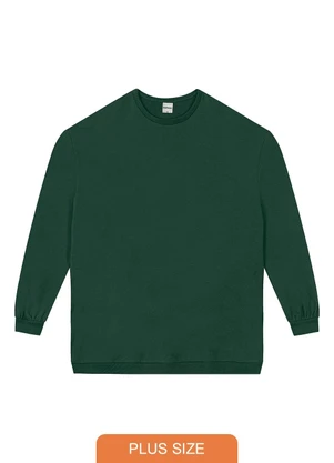 Malwee - Blusão em Moletom Flanelado Plus Verde Esmeralda - MALWEE