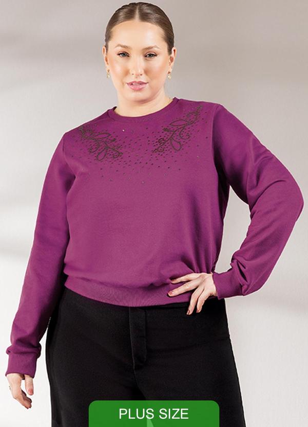 Habana - Blusão Feminino Estampado com Fóil Roxo