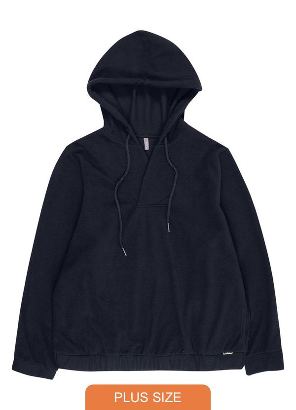 Cativa Plus Size - Blusão Feminino Plus Size Estilo Moletom Preto