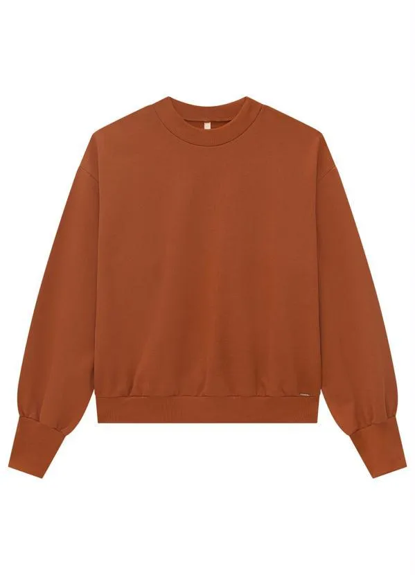 Lunender Mais Mulher - Blusão Moletom Felpado Terracota 4