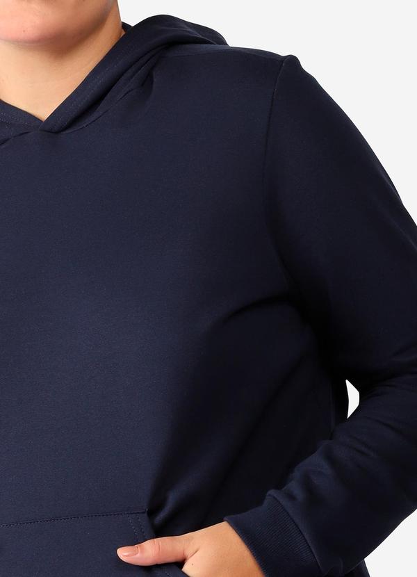Basicamente - Blusão Moletom Flanelado Capuz Plus Azul Marinho 3