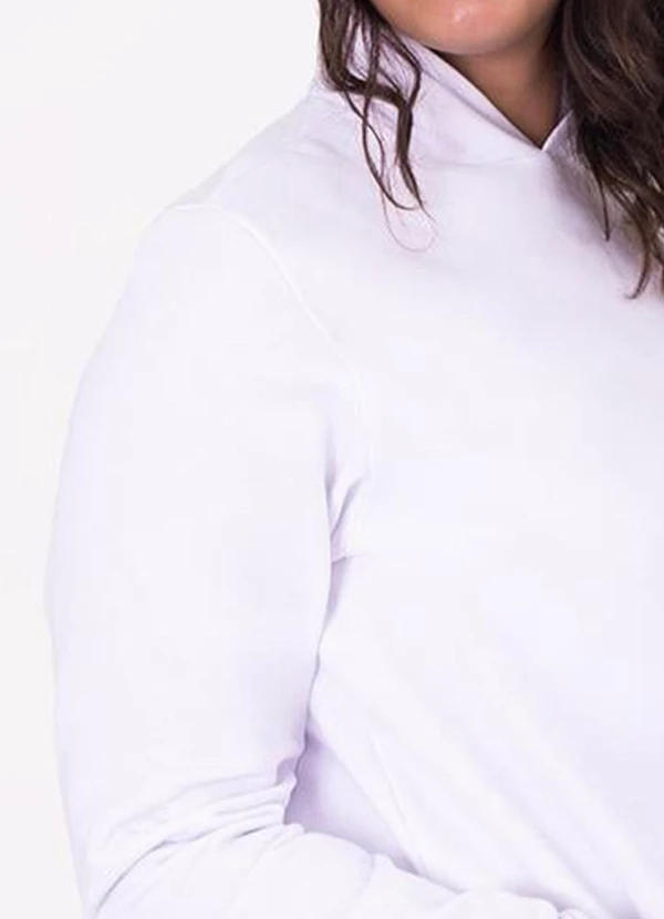 Basicamente - Blusão Moletom Flanelado Capuz Plus Branco 2