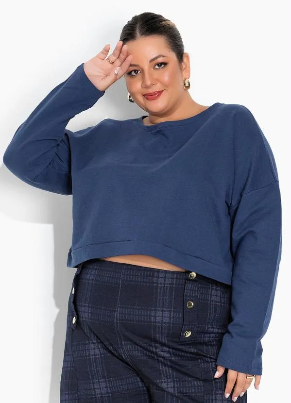 Marguerite - Casaco Azul Marinho Plus Size