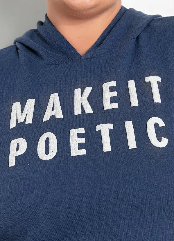 Marguerite - Casaco Cropped Marinho Estampa Puff Plus Size 5