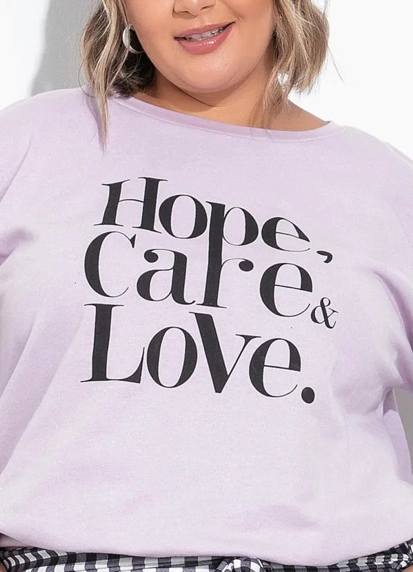 Marguerite - Casaco Lilás em Moletom com Estampa Plus Size 2