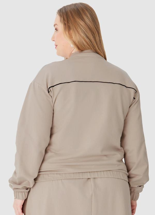 Malwee - Jaqueta Bomber em Moletom Plus Bege 2