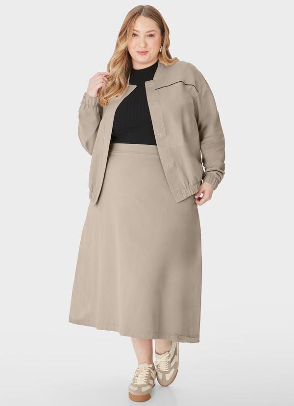 Malwee - Jaqueta Bomber em Moletom Plus Bege 4