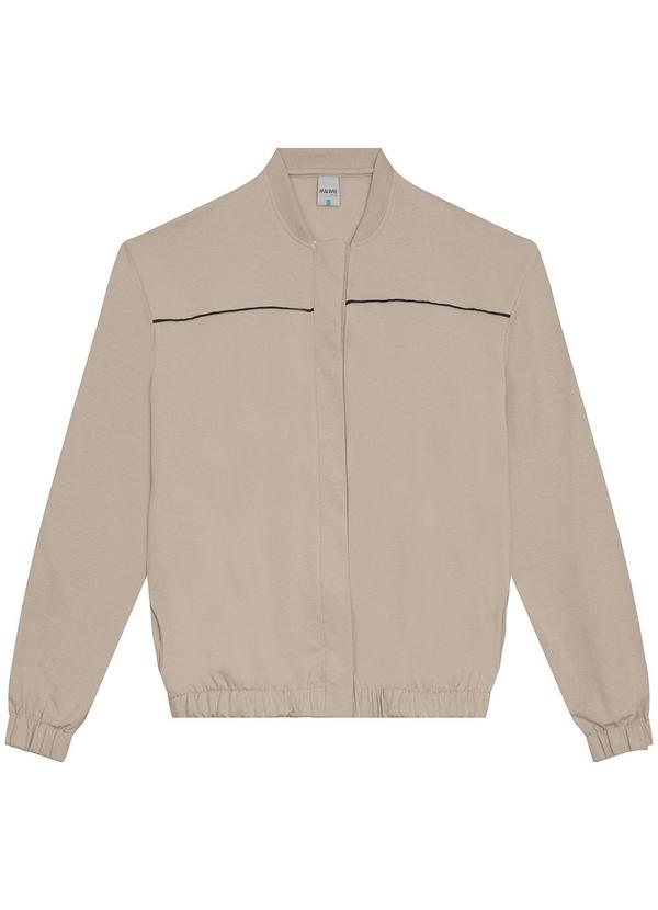 Malwee - Jaqueta Bomber em Moletom Plus Bege 5