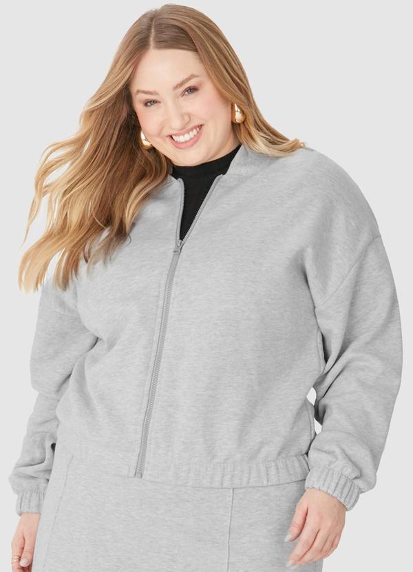 Malwee - Jaqueta Bomber Moletom Comfy Plus Cinza