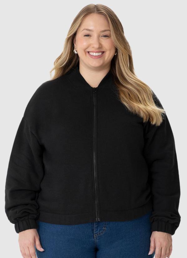 Malwee - Jaqueta Bomber Moletom Comfy Plus Preto