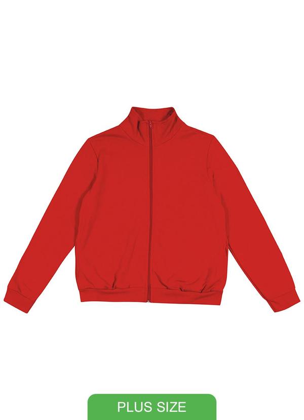 Habana - Jaqueta Feminina Plus Size em Moletom Rosa