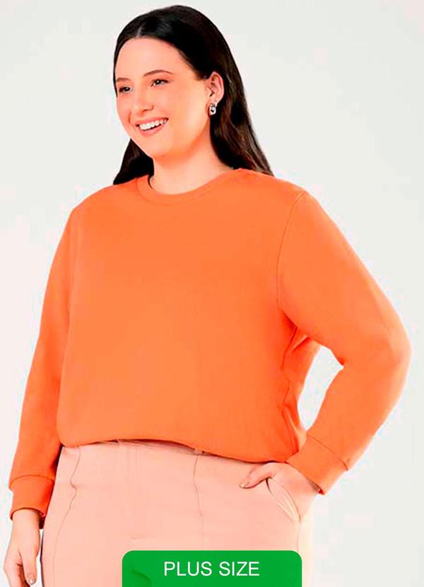Cativa - Moletom Feminino Plus Size Comfy Laranja