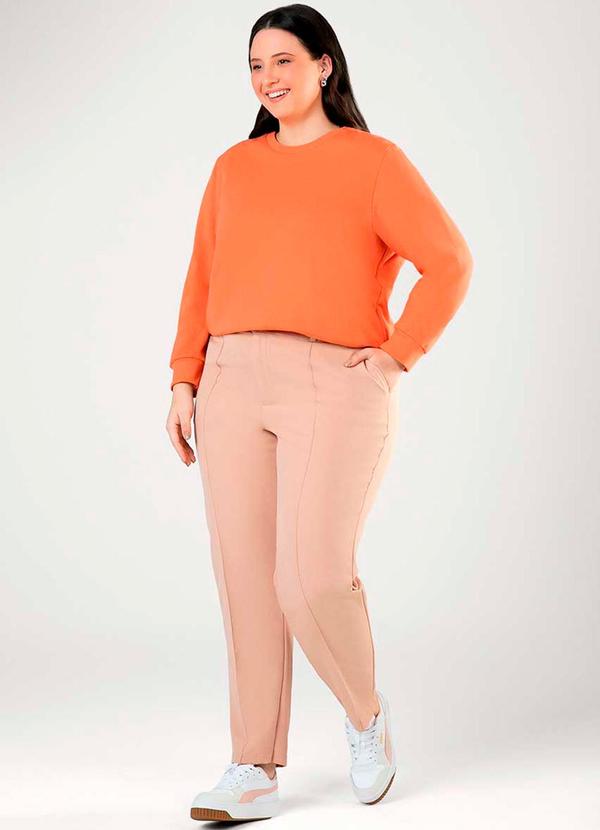 Cativa - Moletom Feminino Plus Size Comfy Laranja 2
