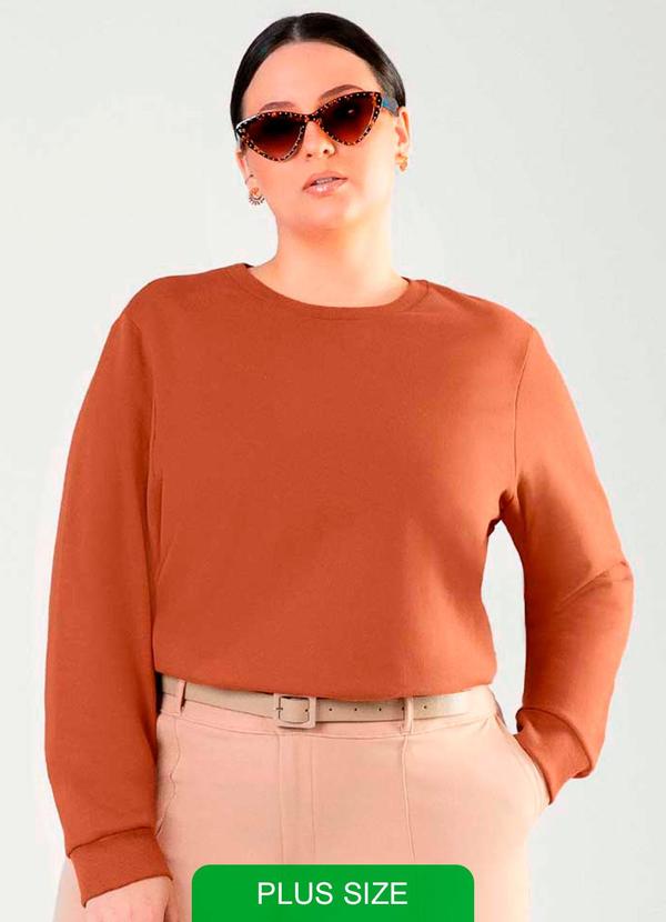 Cativa - Moletom Feminino Plus Size Marrom
