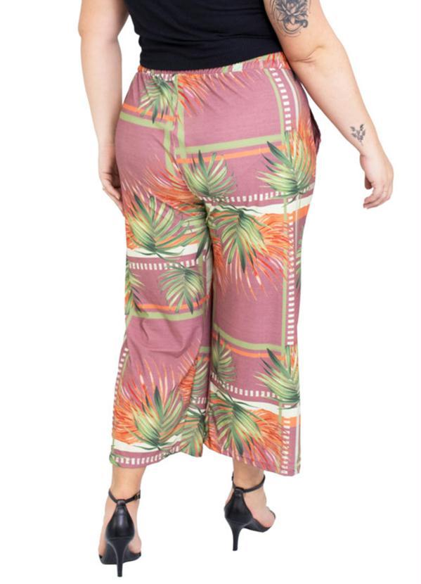 Outlet - Calça Pantacourt Malha Crepe Estampado 2