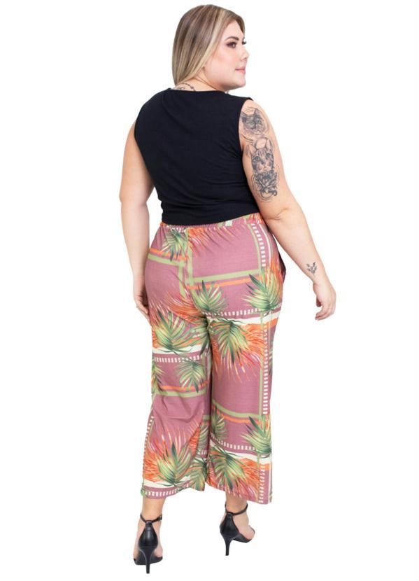 Outlet - Calça Pantacourt Malha Crepe Estampado 4