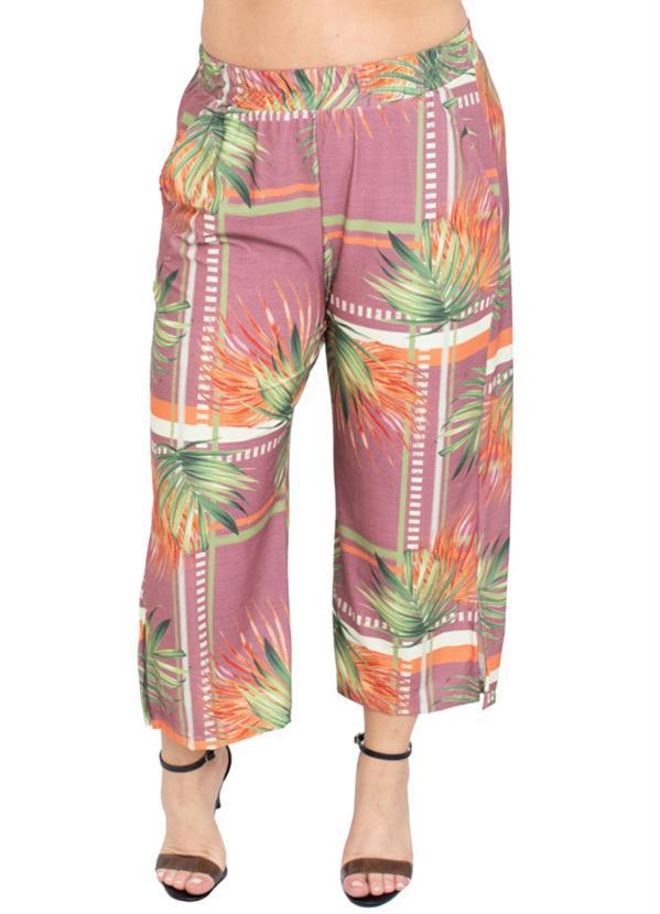 Outlet - Calça Pantacourt Malha Crepe Estampado 5