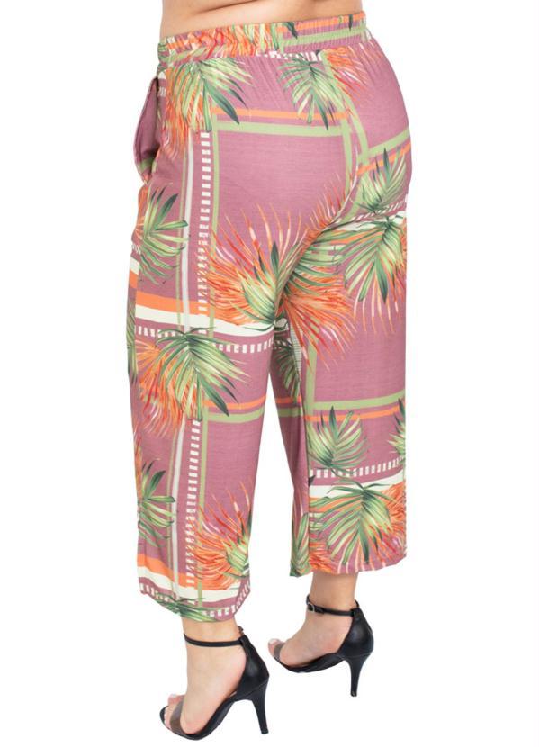 Outlet - Calça Pantacourt Malha Crepe Estampado 6