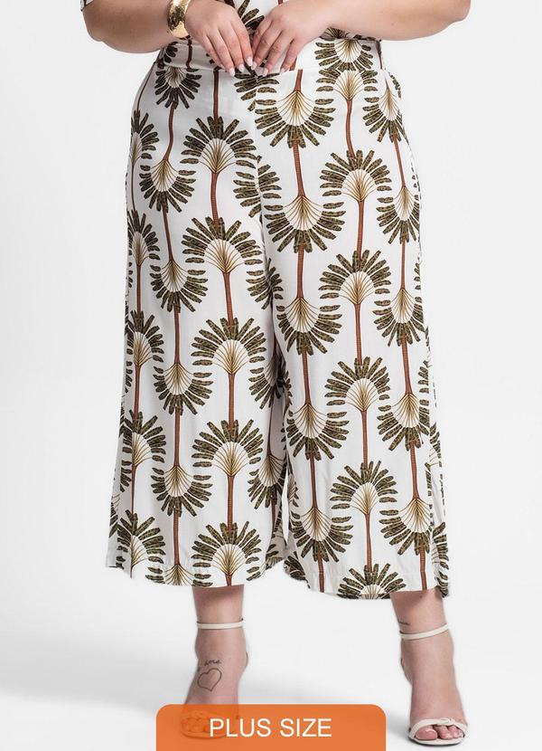 Secret Glam - Calça Pantacourt Plus Size Bege