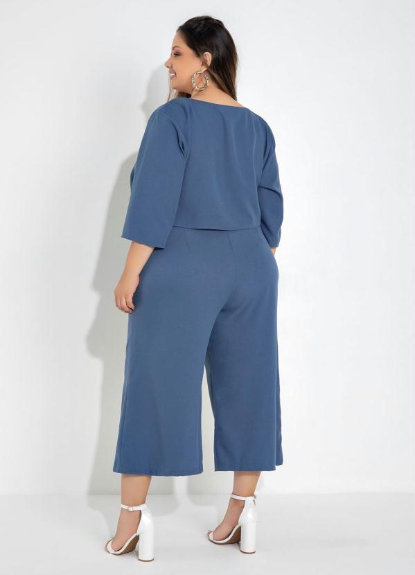 Outlet - Calça Plus Size Azul com Zíper 4