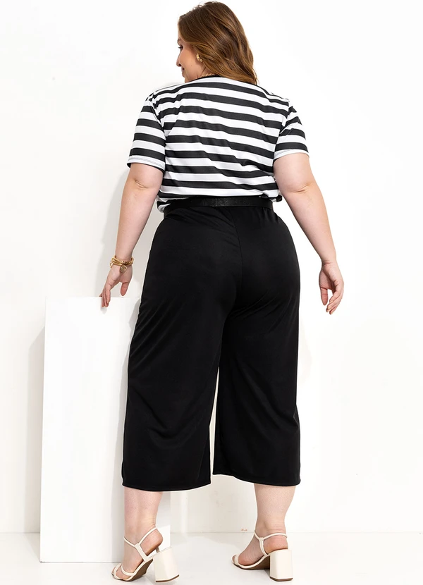 Marguerite - Calça Preta Cropped com Botão 4