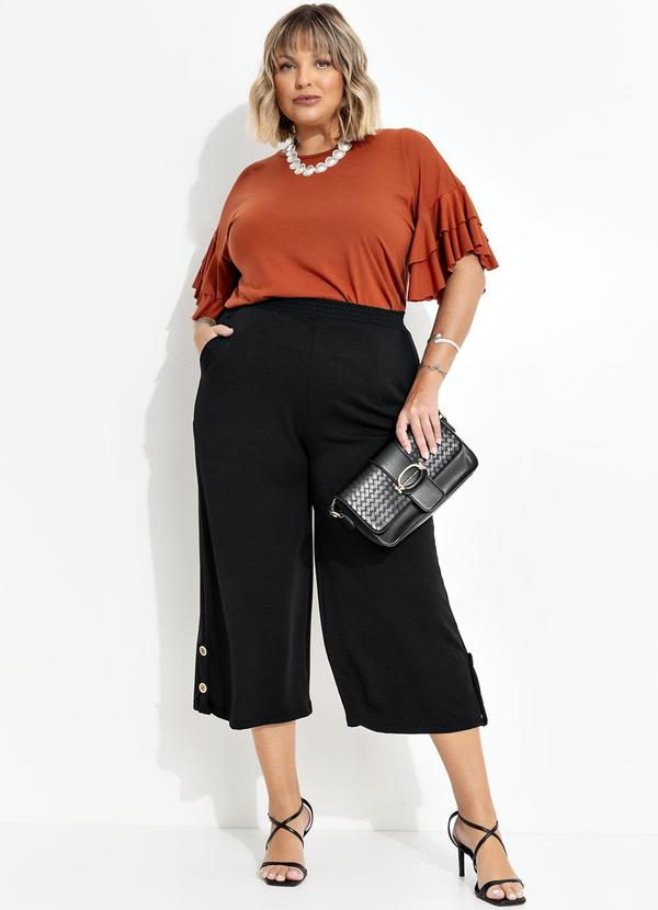 Marguerite - Calça Preta em Malha Anarruga 3