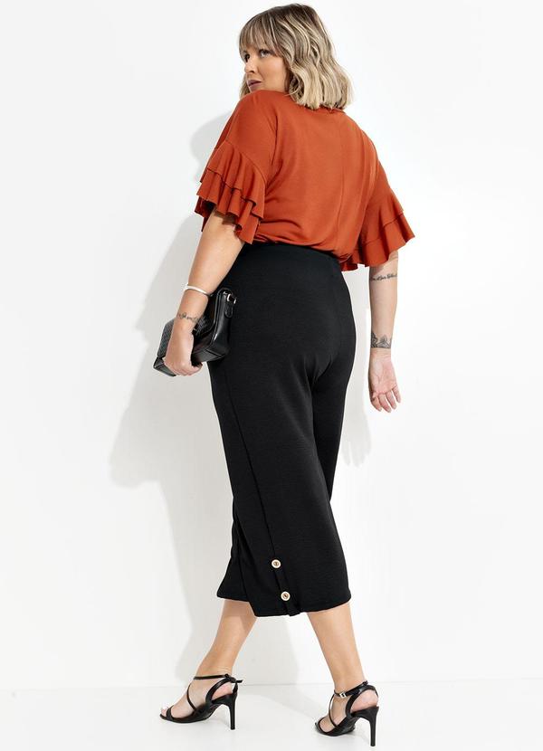 Marguerite - Calça Preta em Malha Anarruga 4