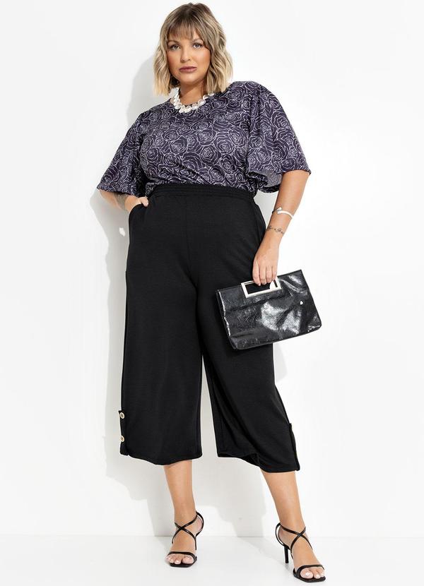 Marguerite - Calça Preta em Malha Anarruga 5