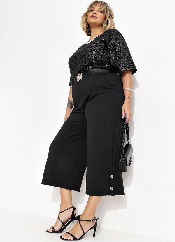 Marguerite - Calça Preta em Malha Anarruga 8