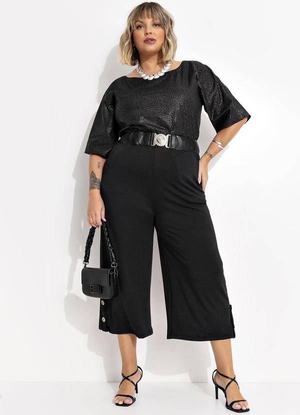 Marguerite - Calça Preta em Malha Anarruga 9